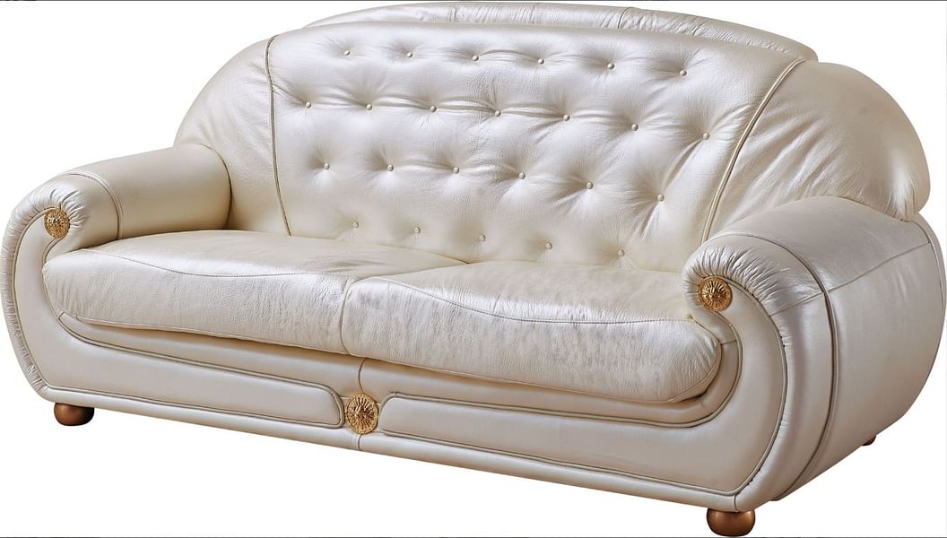 Giza Full Leather in Beige Living Room Set